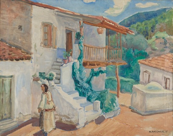 «Στο χωριό» 1935, λάδι σε καμβά, 51 Χ 64,5 εκ., αρ. κτ. 2216