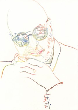 Προσωπογραφία Βογιατζόγλου, 2018, χρωματιστά μολύβια σε χαρτί, 29,9 x 21,1 εκ., αρ. κτ. 3204