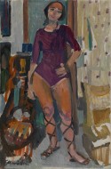 «Όρθια κοπέλα με σανδάλια» λάδι σε καμβά, 60 Χ 40 εκ., αρ. κτ. 386