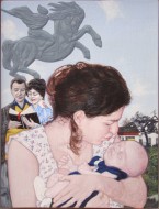 «Η μητρότητα-ANA DOLOU» 2013, λάδι σε χαρντμπορντ, 12,2 Χ 9,4 εκ., αρ. κτ. 1396