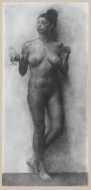 «Γυναικείο γυμνό» κάρβουνο σε χαρτί, 147 Χ 70 εκ., αρ. κτ. 957