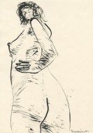 «Όρθια φιγούρα» 1981, μαρκαδόρος σε χαρτί, 29,8 Χ 21 εκ., αρ. κτ. 2032