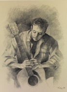 «Κιθαρίστας» 1990, μολύβι σε χαρτί, 90 Χ 70 εκ., αρ. κτ. 21