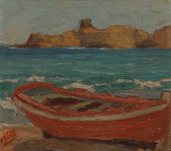 «Βάρκα» λάδι σε ξύλο, 19,5 Χ 24 εκ., αρ. κτ. 441