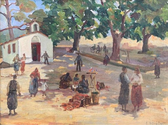 Το εκκλησάκι, 1994, λάδι σε καμβά, 33 x 43 εκ., αρ. κτ. 2950