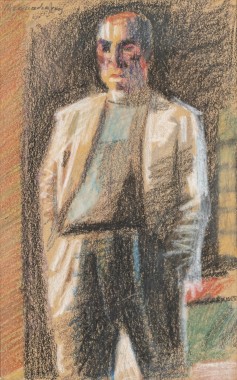 Σαββατόβραδο, 1980, παστέλ σε χαρτί, 22 x 13.8 εκ., αρ. κτ. 4489