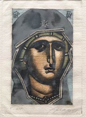 Παναγία, ένχρωμη λιθογραφία e.a., 17 Χ 12.6 εκ., αρ. κτ. 4674