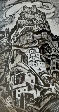 Το κάστρο, ξυλογραφία, 66.5 Χ 36.5 εκ., αρ. κτ. 4731