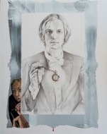 Dorian Grey, η τελευταία μολυβιά, 2015, μολύβι σε ξύλο επιζωγραφισμένο με λάδι, 90 x 70  αρ. κτήσης  2741