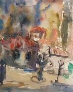 Τοπίο, ακρυλικό σε χαρτί, 37,8 x 29,4 εκ., αρ. κτ. 3210
