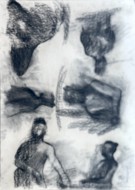 Φιγούρες, 2009, Μολύβι και κάρβουνο σε χαρτόνι, 105 χ 76 εκ., αρίθμ. κτήσης 4335