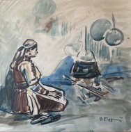 Τσουκάλι, ακουαρέλα και μολύβι σε χαρτί, 23.4 x 23.4 εκ., αρ. κτ. 4512