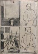 Συνθέσεις σ ένα χαρτί, μολύβι σε χαρτί, 34 x 24.7 εκ., αρ. κτ. 3734