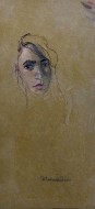 Πορτρέτο κοπέλας, αυγοτέμπερα σε χαρτόνι, 43.2 x 20.4 εκ., αρ. κτ. 3740