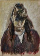 Σπουδή πορτρέτου, 2015, χρωματιστά μολύβια σε χαρτί, 69.5 x 50 εκ., αρ. κτ. 4008