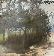 Ο κήπος, 2025, λάδι σε ξύλο, 80 x 80 εκ., αρ. κτ. 4543