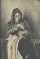 Μητρότητα, 1920, κάρβουνο και μολύβι σε χαρτί, 21 x 14 εκ., αρ. κτ. 4501