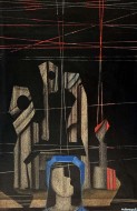 Σύνθεση με μπλέ, λάδι σε καμβά, 61.5 x 40.5 εκ., αρ. κτ. 4465