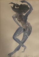 Γυναικεία φιγούρα, 11-01-1976, ακουαρέλα σε χαρτί, 29.3 Χ 20.2 εκ., αρ. κτ. 4150