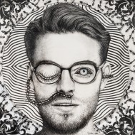 Dark thoyghts, 2018, πενάκι σε χαρτί, 28 Χ 28 εκ., αρ. κτ. 4250