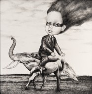 Going backwards, 2016, πενάκι σε χαρτί, 41 Χ 40.7 εκ., αρ. κτ. 4349