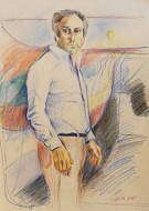 Πορτρέτο Δημήτρη Μυταρά, 1985,χρωματιστά μολύβιαα σε χαρτί, 35.2 Χ 25.2 εκ., αρ. κτ. 4519