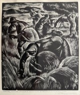 Θέρος, 1937, ξυλογραφία, 17.5 Χ 15 εκ., αρ. κτ. 4668 (χρυσό βραβείο διεθνούς έκθεσης Παρισίου)